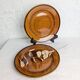 Amber earthenware plate from Saint-Clément, vintage