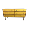 Commode dressing table wood and suede for regy 1960