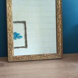 Mirror frame wood plaster carved stucco gilded patinated