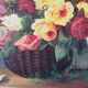 Basket of roses, oil on canvas signed