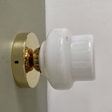 Vintage globe wall lamp in white opaline