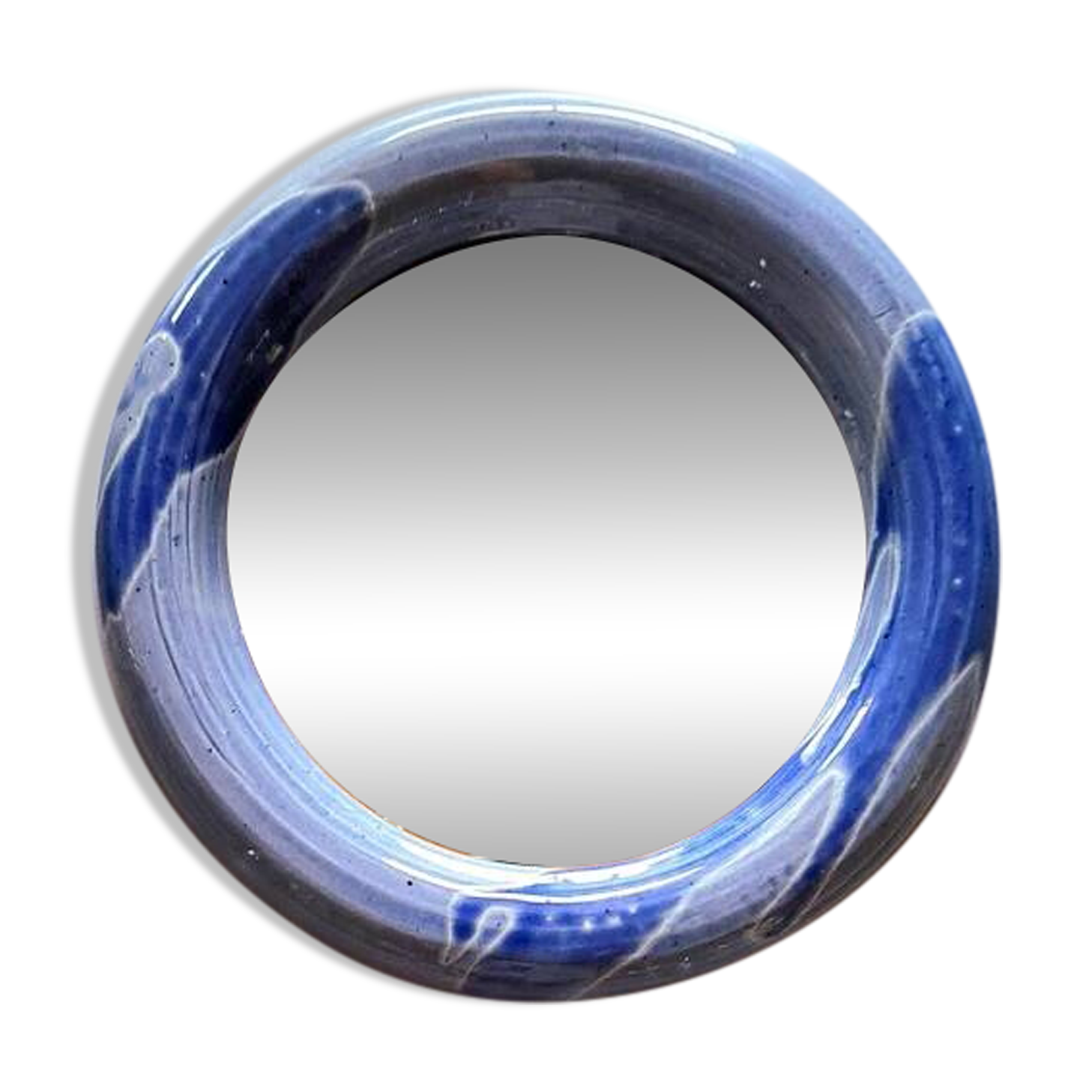 60s glazed ceramic mirror