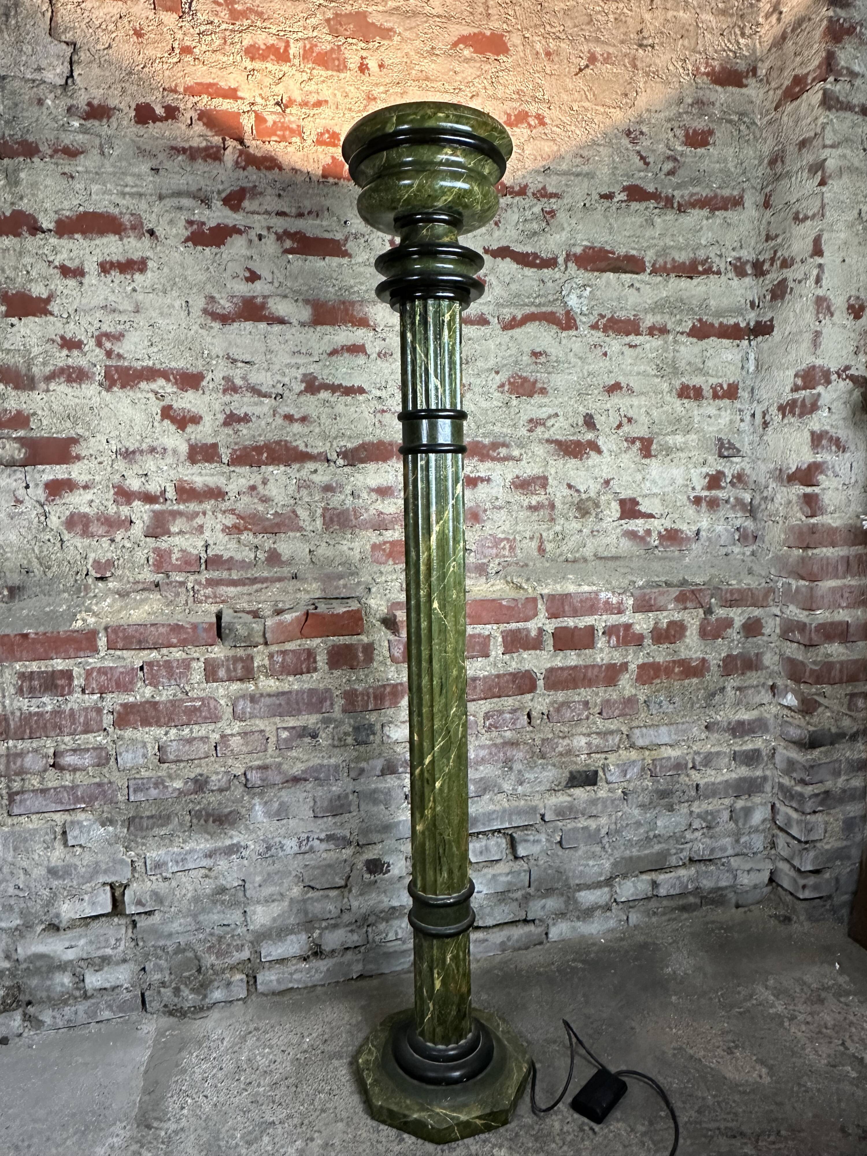 Louis XVI style carved wooden halogen column