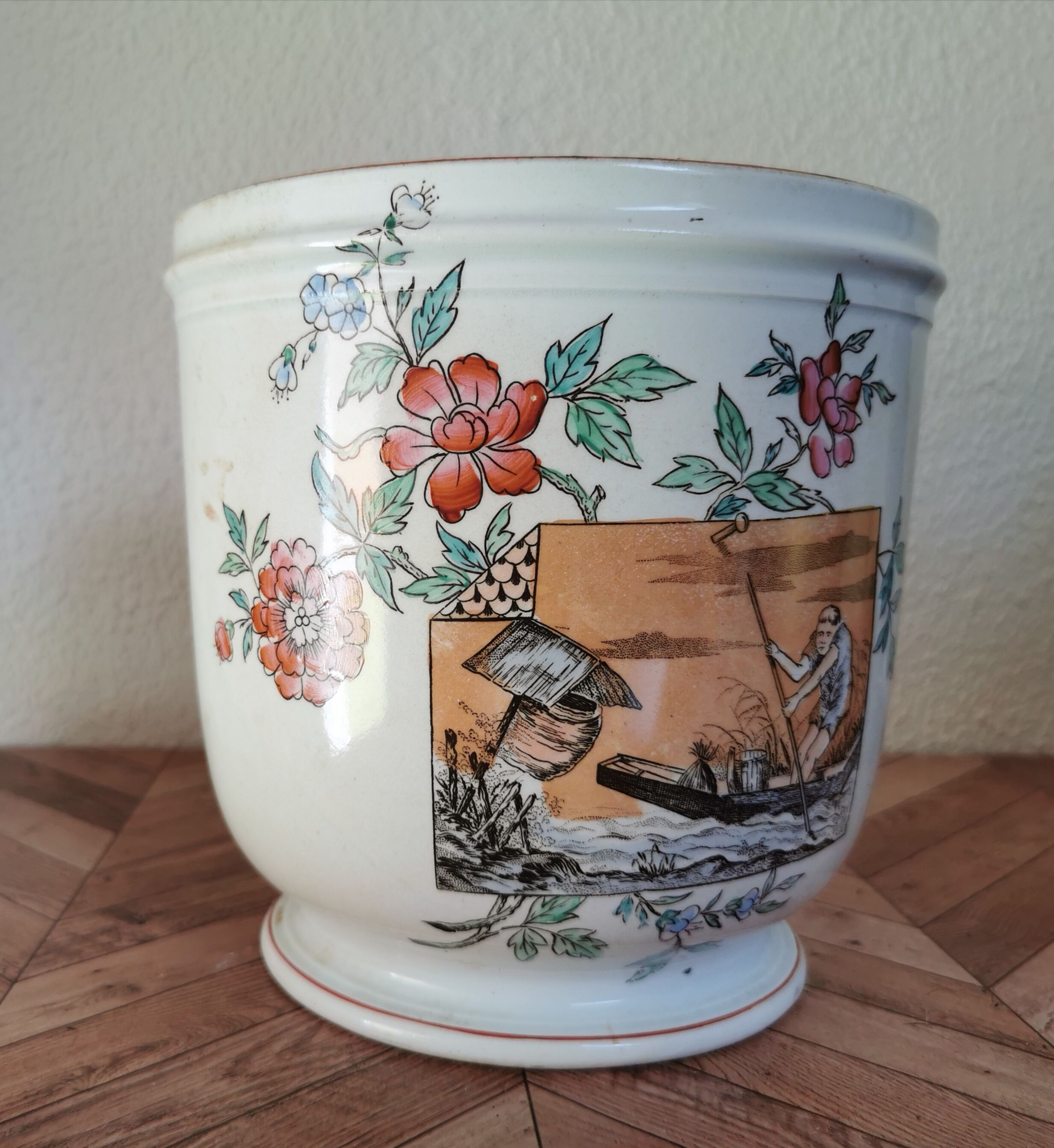 Cache pot earthenware Luneville Japan