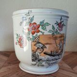 Cache pot faïence Luneville Japon