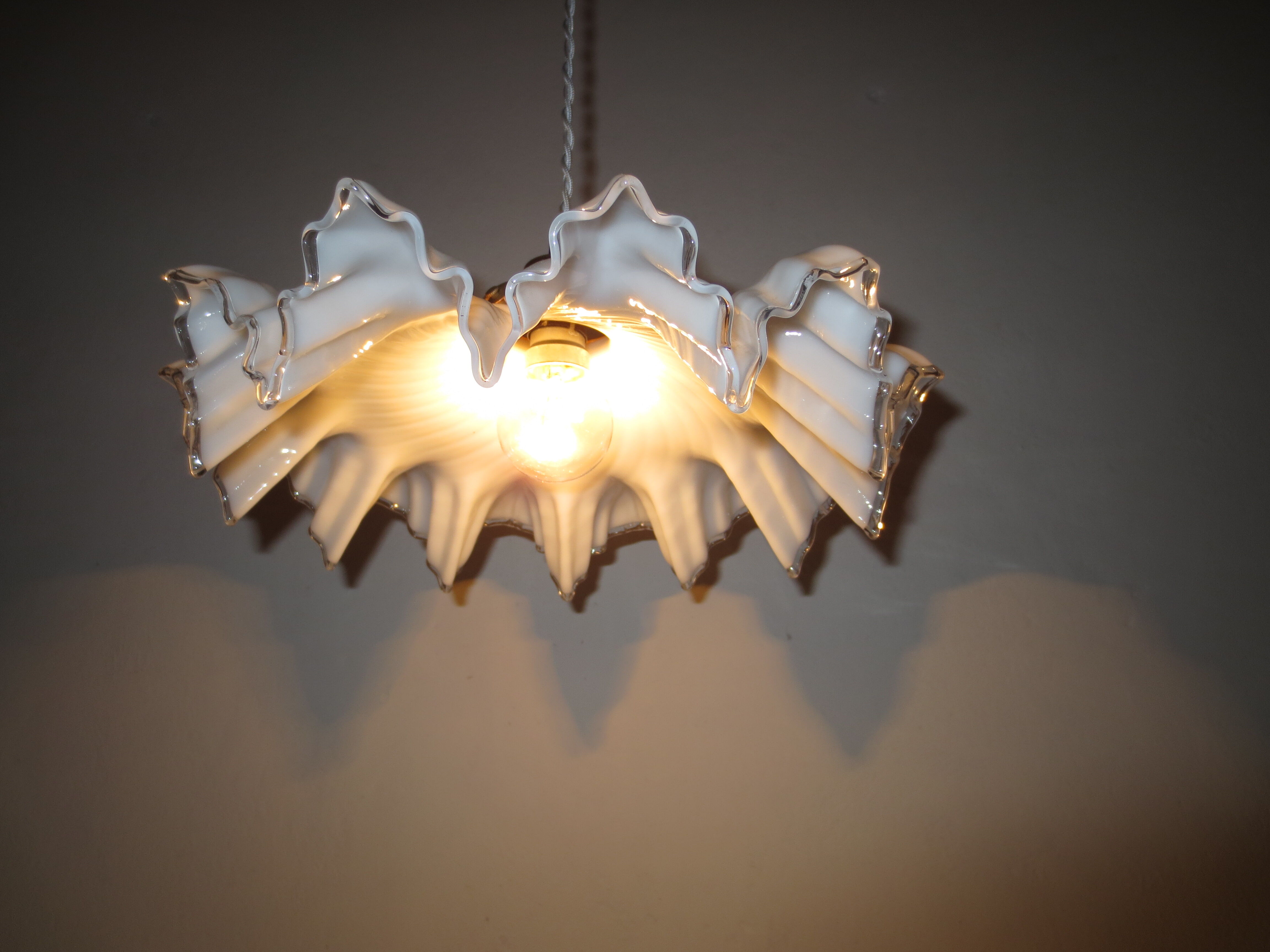 Old porcelain hanging and white opaline