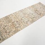 Tapis de course turc beige et marron 3x10, 84x263Cm