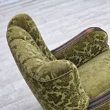 1950s, Danish relax chair. Furniture velour, oak wood,