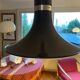 Brown lacquered metal pendant lamp