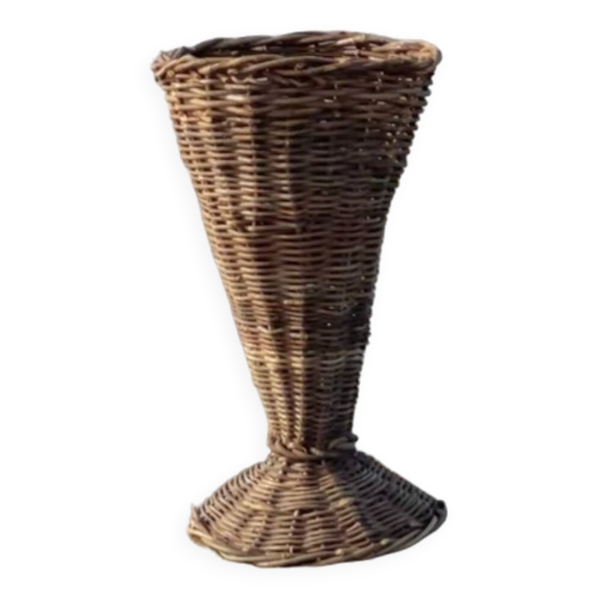 Handwoven rattan vase