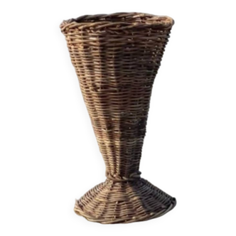 Hand-woven rattan vase