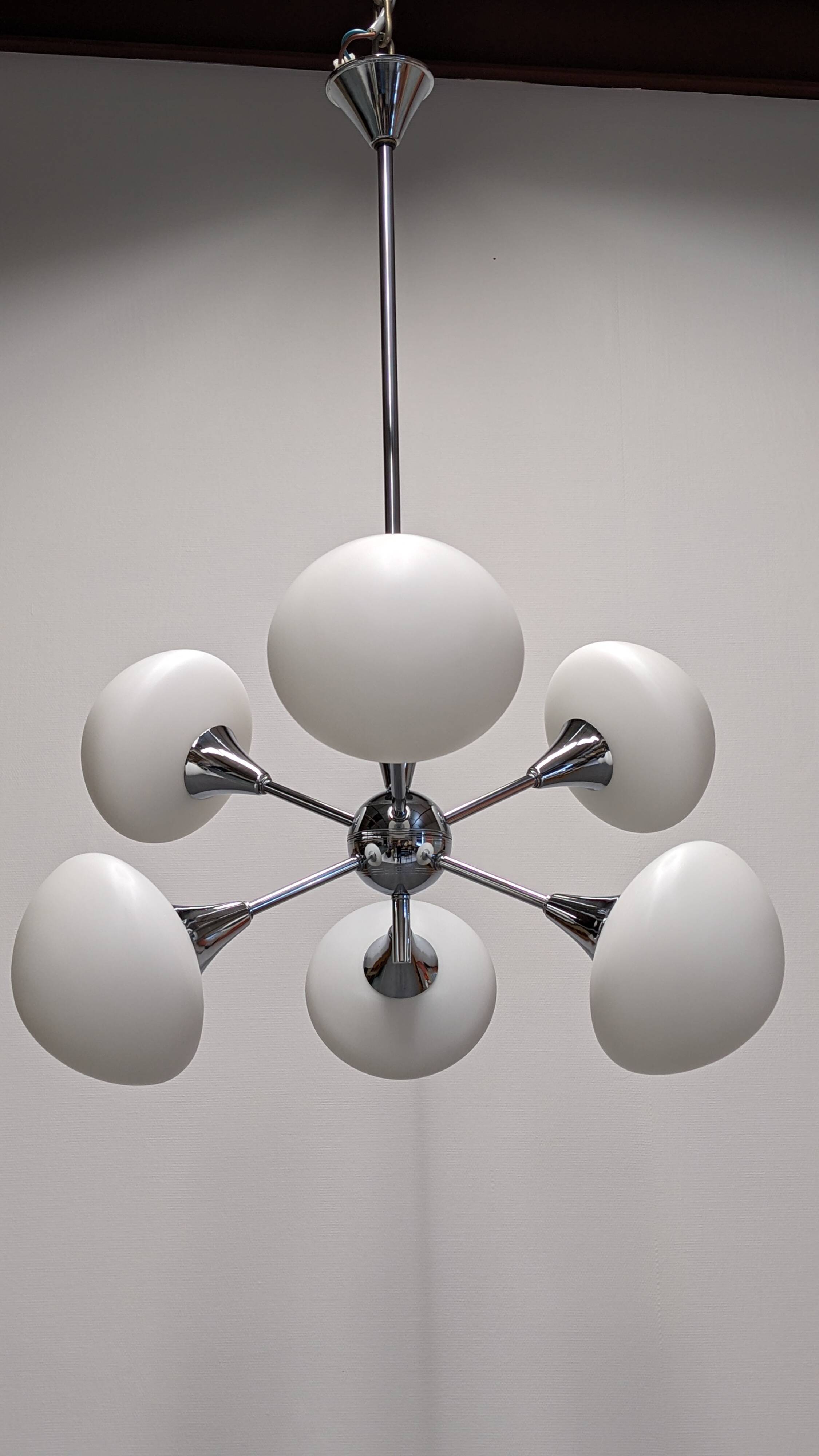 Space Age Sputnik chandelier with 6 lights, 50s-60s