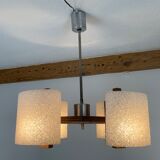 Scandinavian chandelier perspex and wood