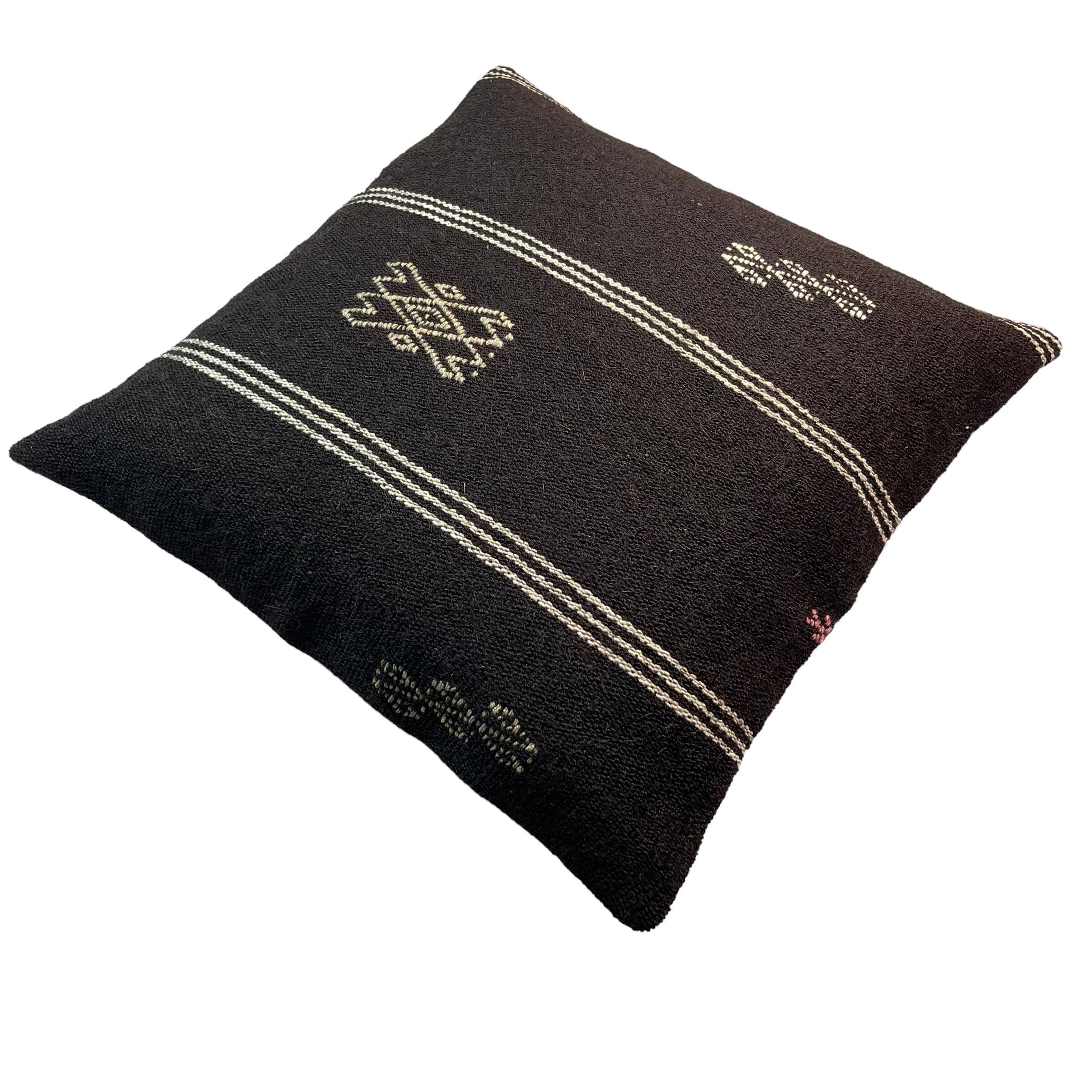 Vintage turkish kilim cushion cover , 55 x 55 cm