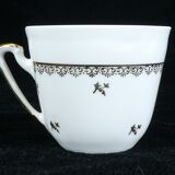 Coffee service in white and gold porcelain Limoges France