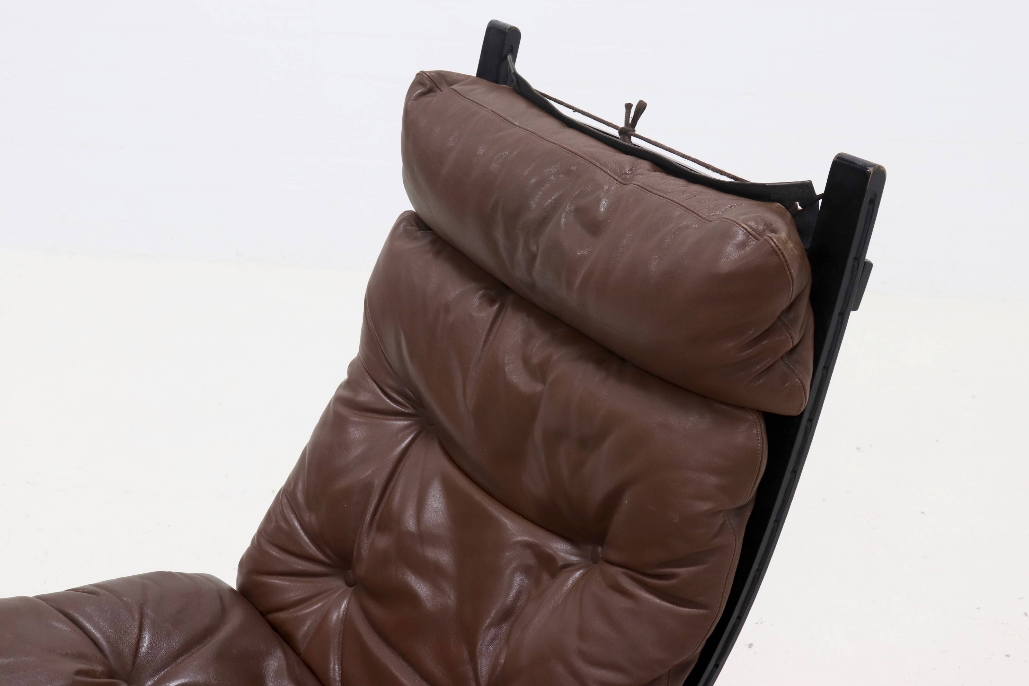 Siesta Lounge Chair and Ottoman by Ingmar Relling for Westnofa Norway 1960s