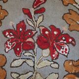 Tapis Hooked Antique Américain, Début XXe Siècle, Motifs Floraux