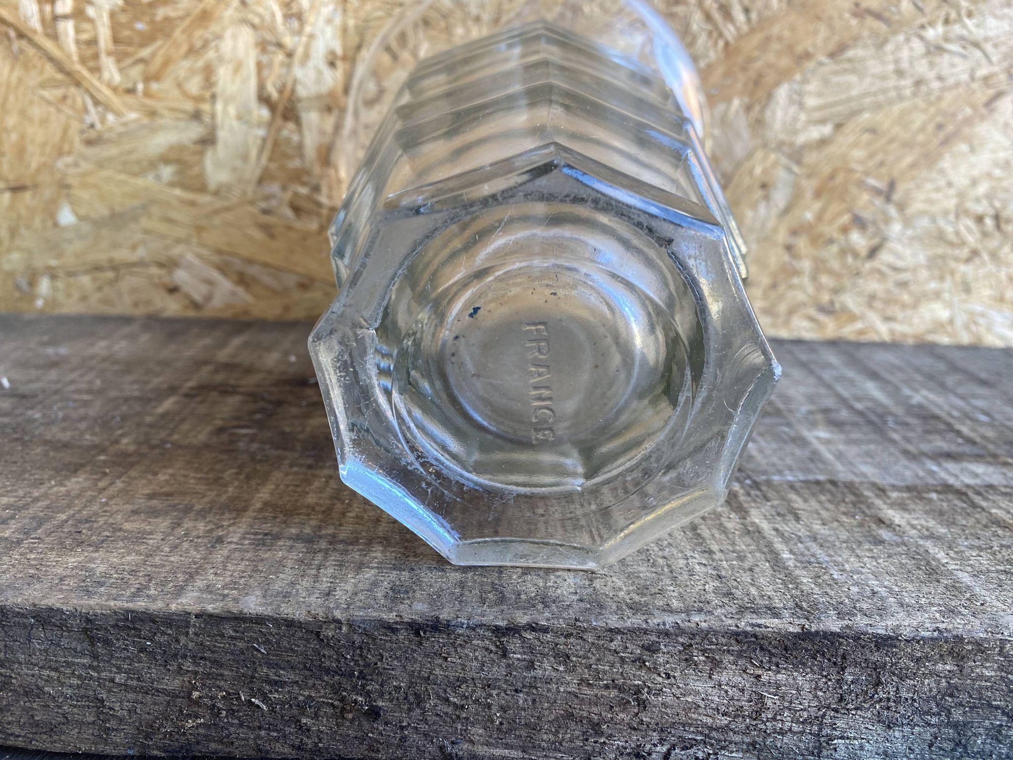 Vintage 1970s Moulded Glass Vase Made in France #D973