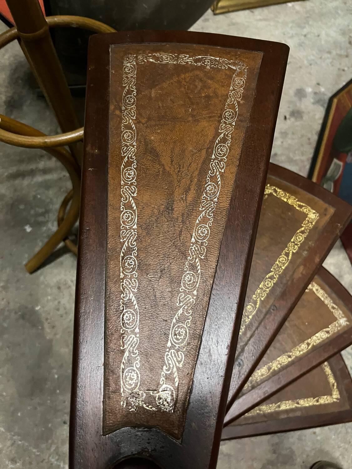 Victorian Leather Library Staircase, England