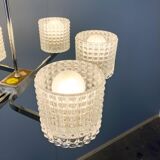 Six-light chandelier by Kaiser Leuchten, chrome, glass, vintage of the 60s