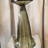Czechoslovak smoked glass vase from the 1970s
