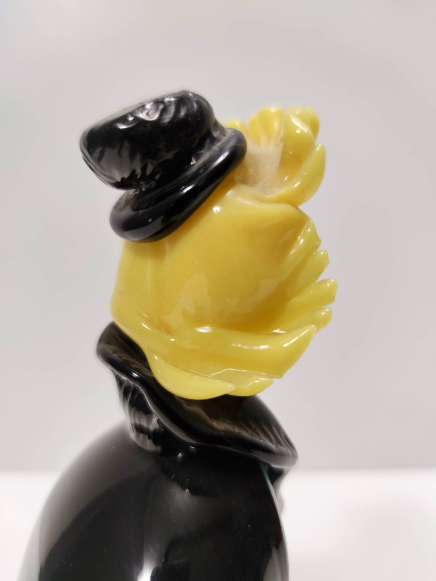 Black and Multicolored Murano Glass Clown Trinket Bowl / Ashtray, Italy