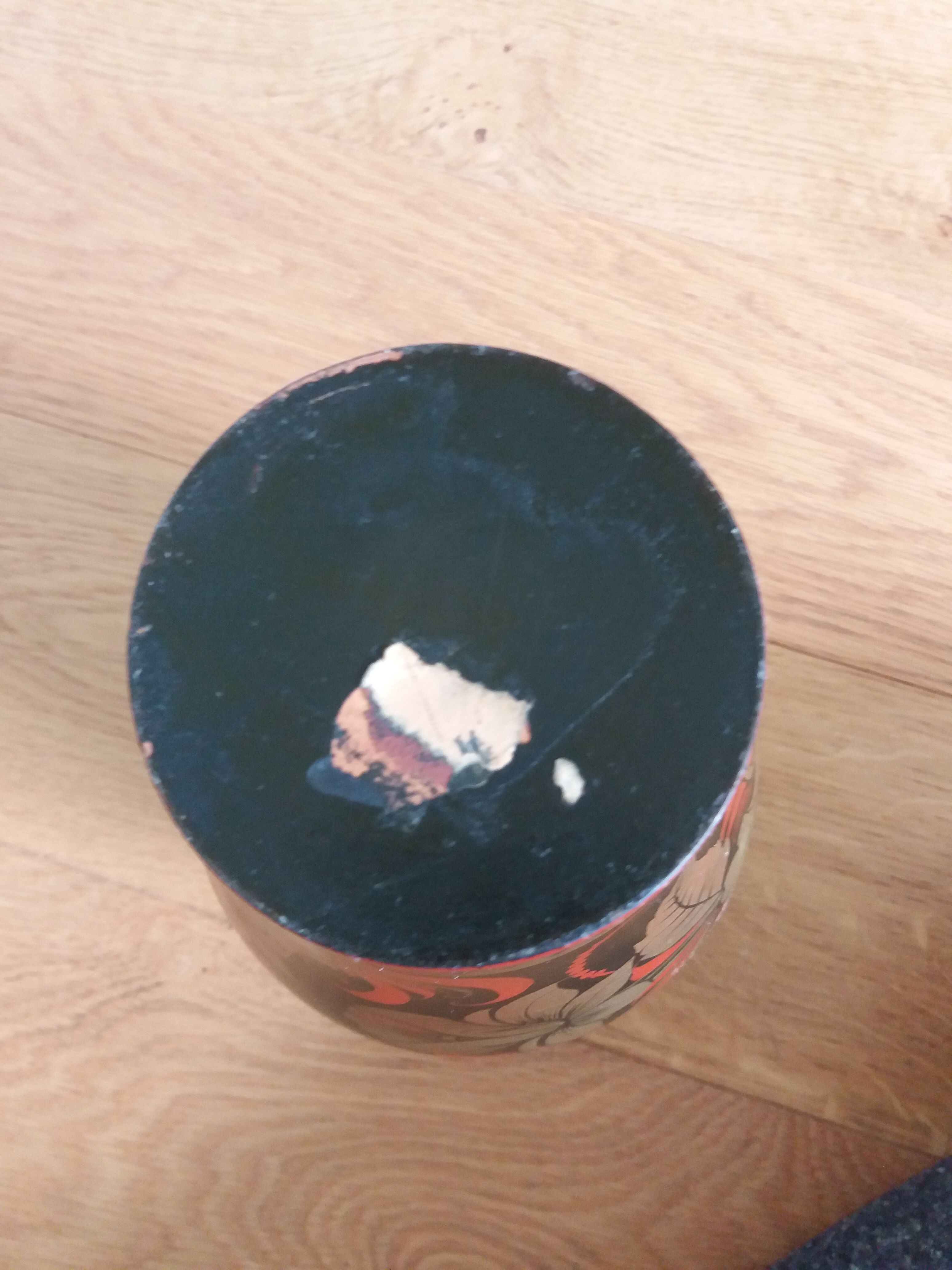 Russian Khokhloma vase in painted wood
