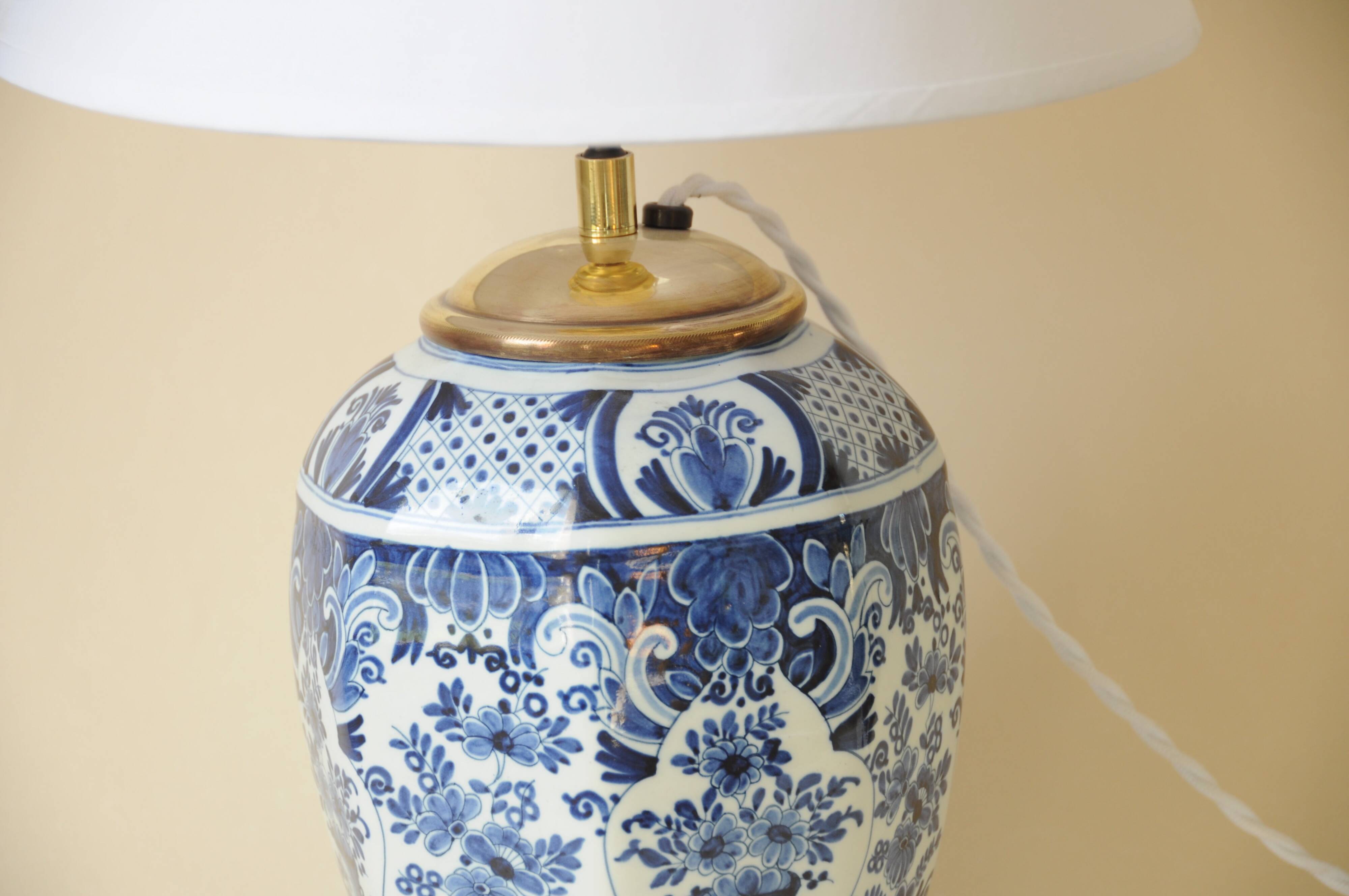 Boch Keramis Ceramic Table Lamp - Delft Style Earthenware Table Lamp