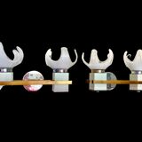 Paire d'appliques verre murano blanc, Mazzega