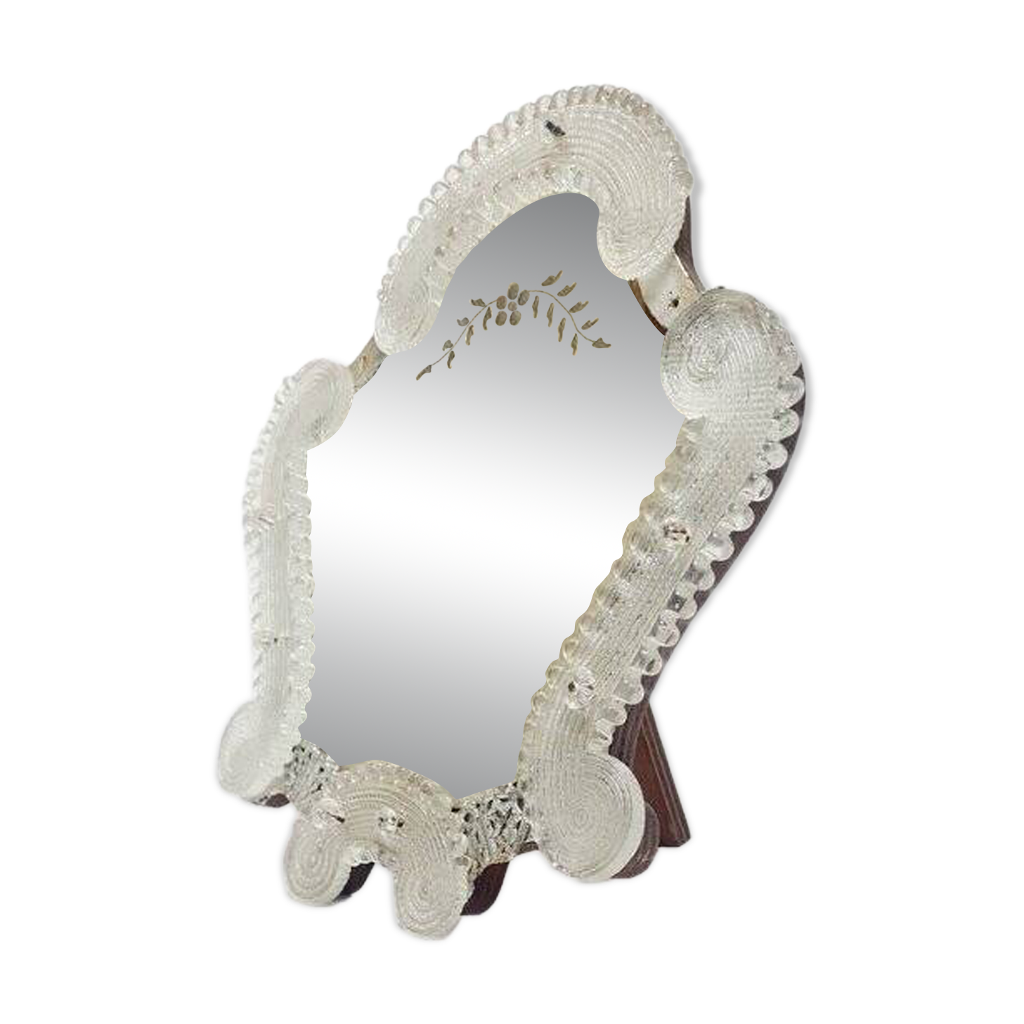 Art Nouveau make-up mirror, Murano, Italy, 1900s