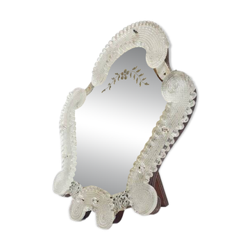 Miroir de maquillage Art Nouveau, Murano, Italie, années 1900.
