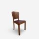 Set of 4 Art Deco dining chairs in walnut, Italy, 1930s-1940s.