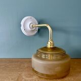 Yellow frosted glass vintage wall lamp shade