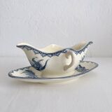 Antique ironstone sauceboat “Summer” Clairefontaine