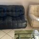 Kashima 2-seater sofa in black leather Michel Ducaroy, 1970