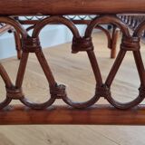 Table basse rotin vintage