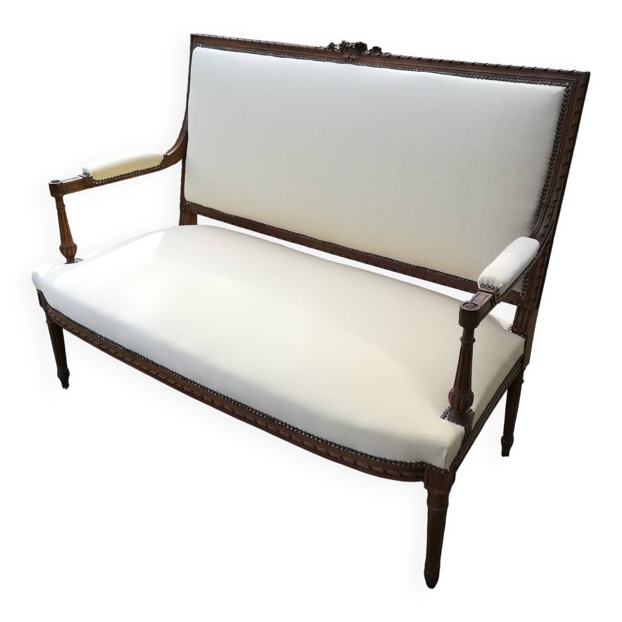 Banquette Louis XVI refaite à l'ancienne