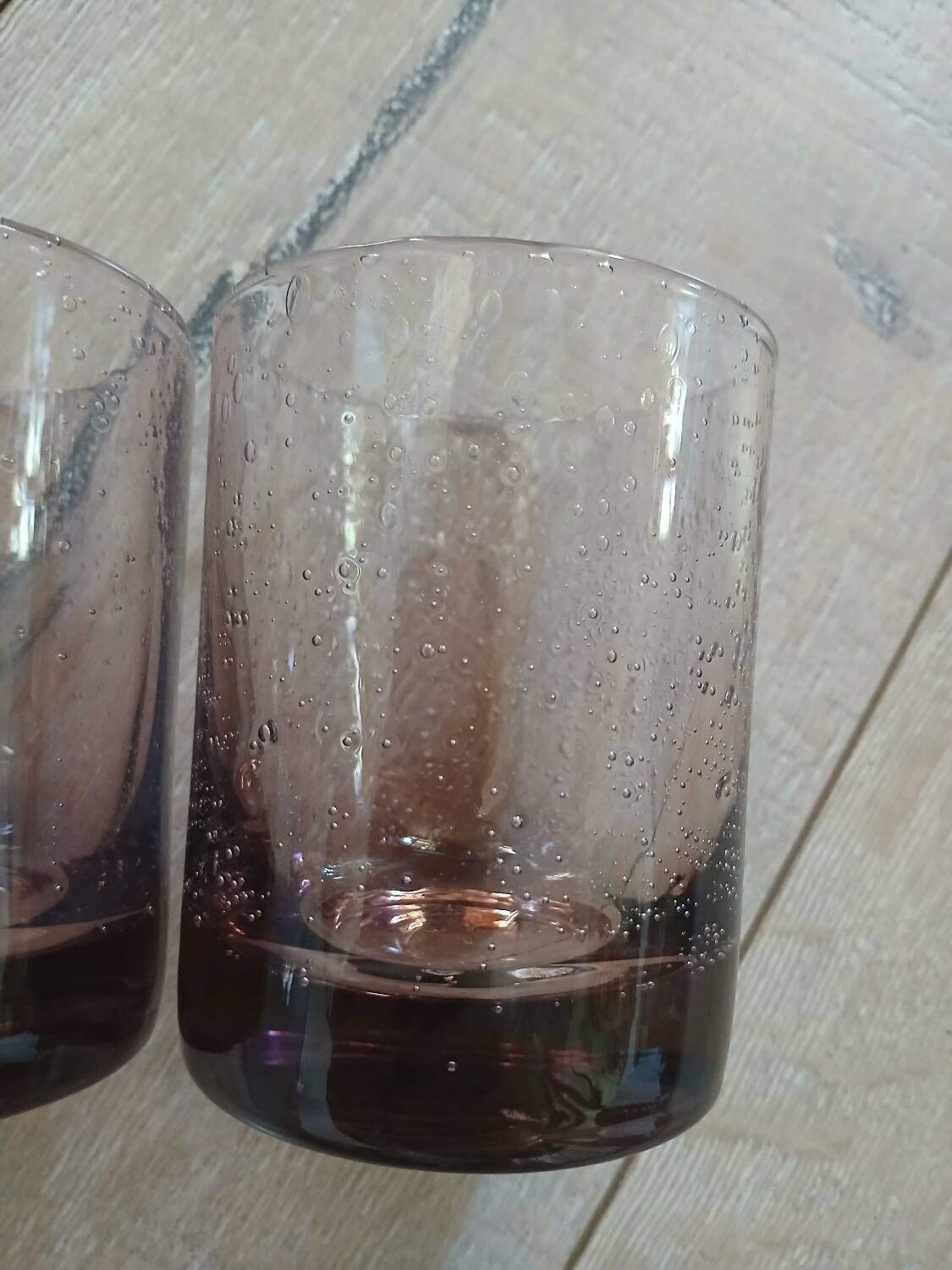 3 bubble glass water glasses