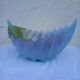 Large colored glass leaf bowl