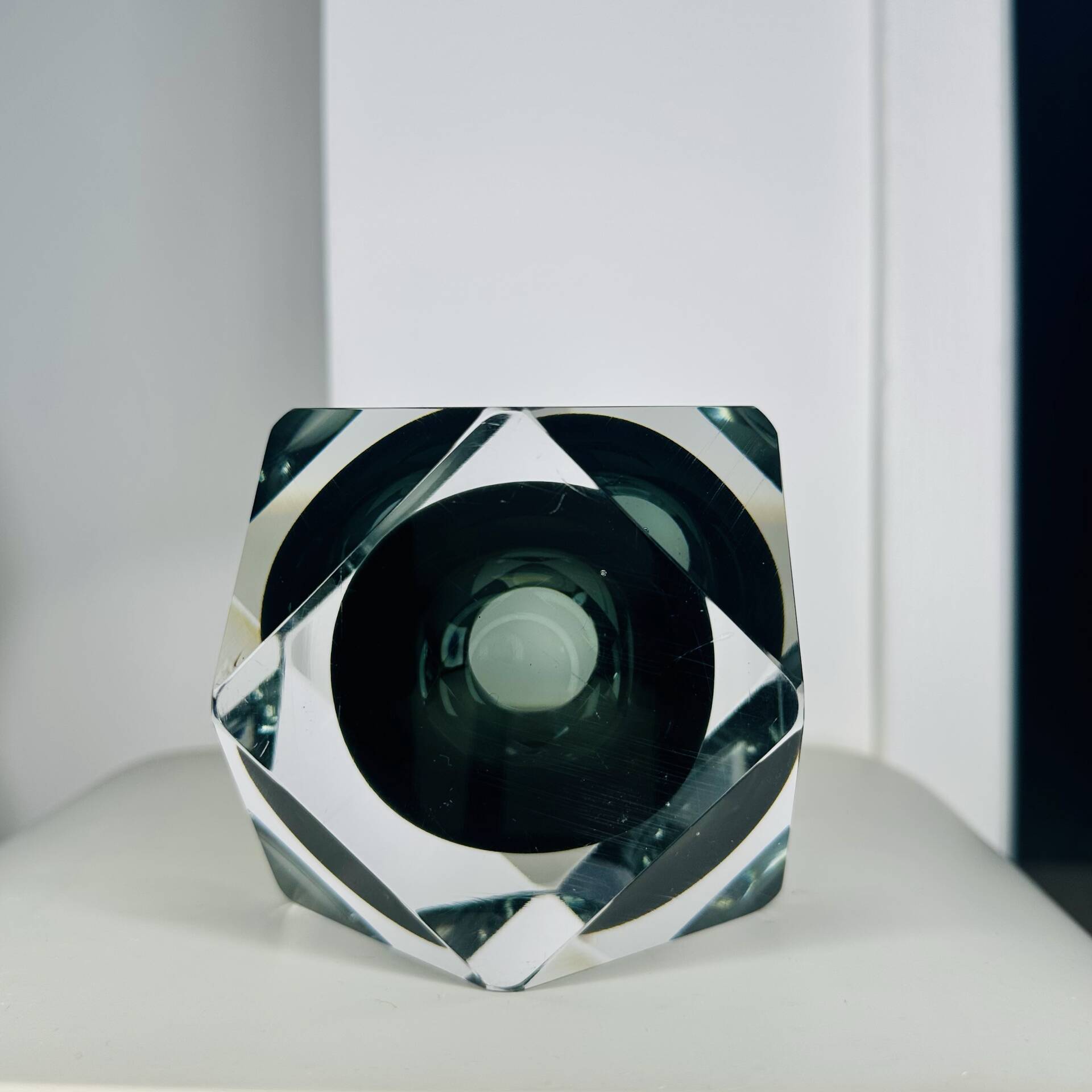 "Vintage Candle Holder" Diamond" Murano F. Poli
