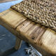 Handmade bench, wood and water hyacinth