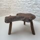 Table basse brutaliste " Tronc d'arbre " en bois brut années 70