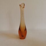 Golden orange orchid vase from Kastrup Glassworks 1950