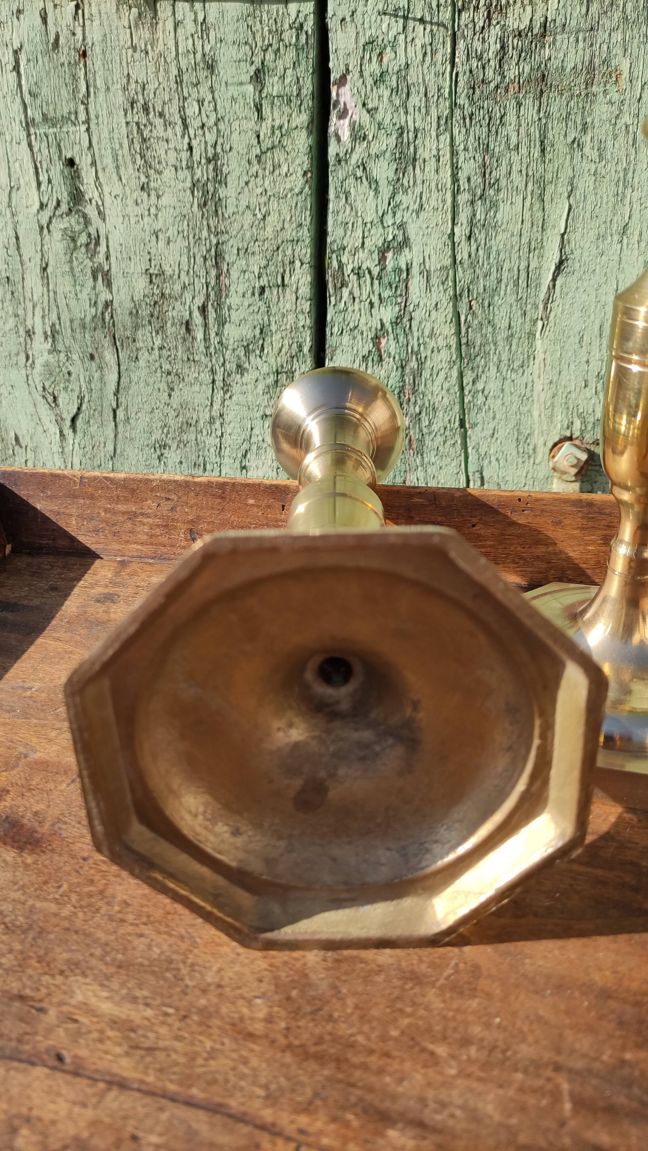 Pair of golden candle holders