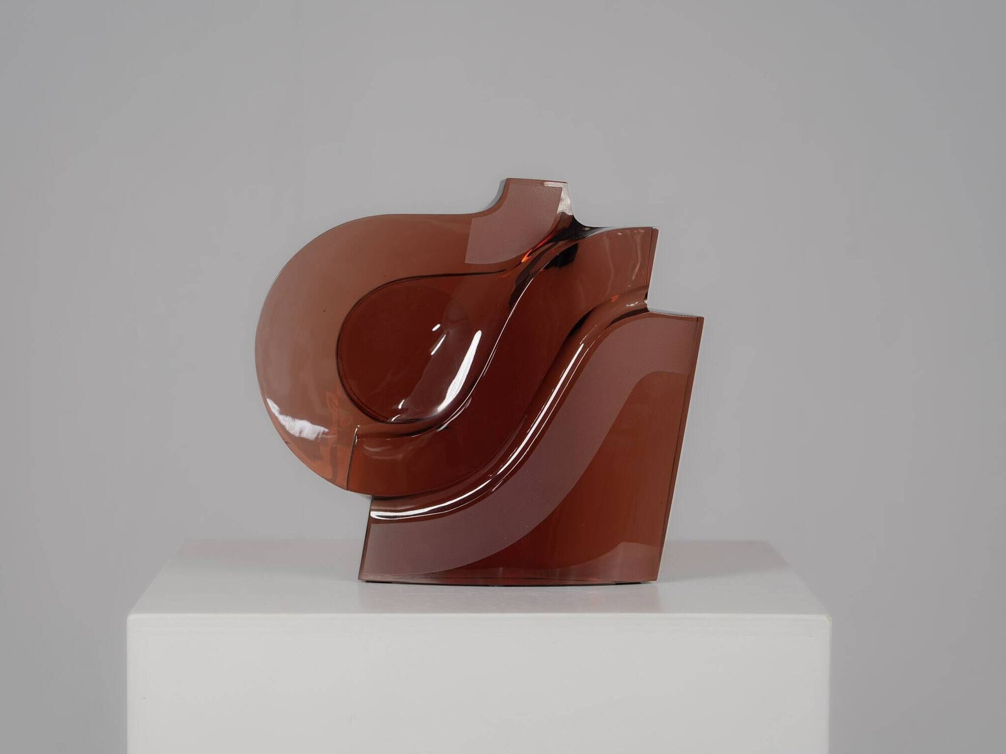 Sculpture en verre géométrique abstraite, Pays-Bas, années 1980