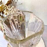 Vintage chiseled glass vase