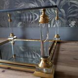 Designer coffee table in plexiglass and brass from the 70s DLG Maison Charles