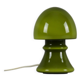 Vintage 1970s Flygsfors Orrefors Green Glass Mushroom Lamp, Sweden.