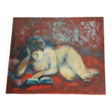 Old oil painting on canvas