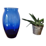 Grand vase bleu cobalt en verre